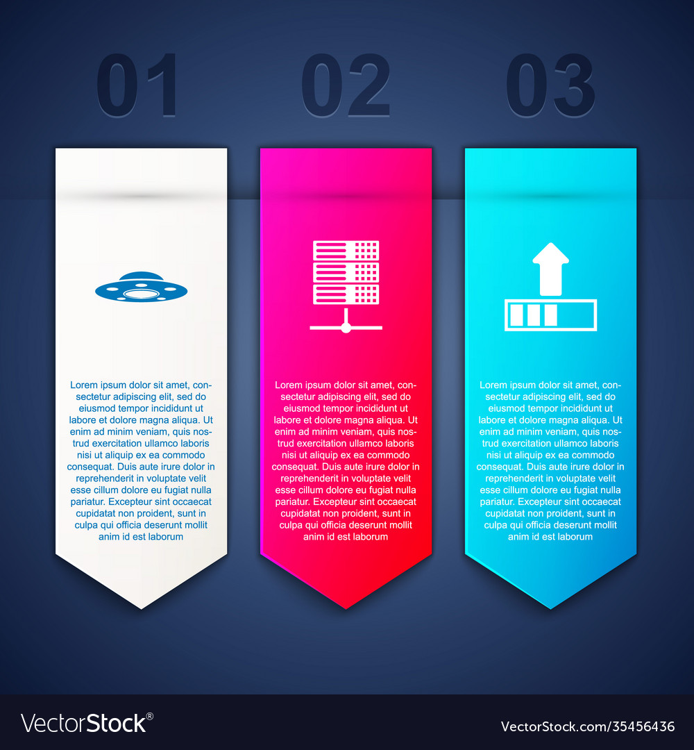 Set ufo flying spaceship server data web
