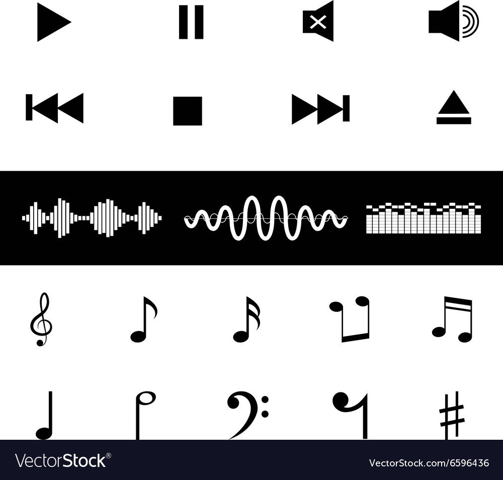 Sound control music notes waves icon