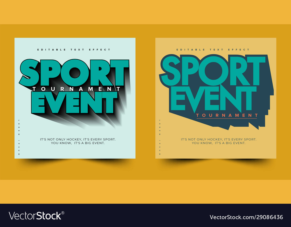 Sport event header or title editable text effect Vector Image Sport event header or title editable text effect