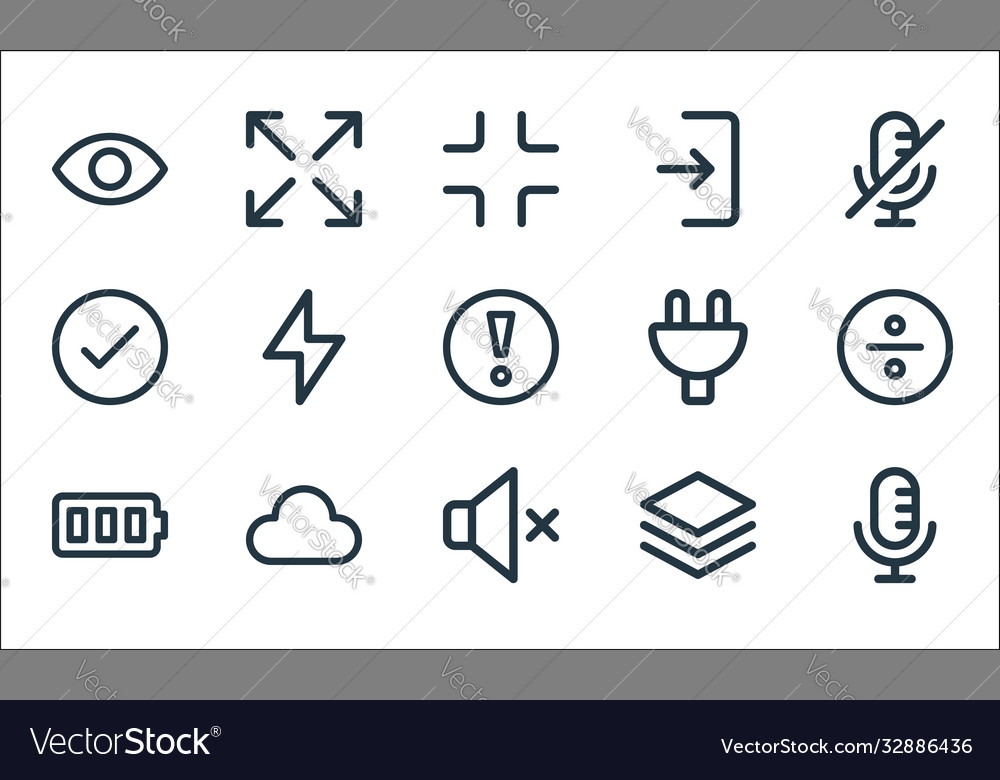 Benutzeroberfläche Linie Icons lineare eingestellte Qualität