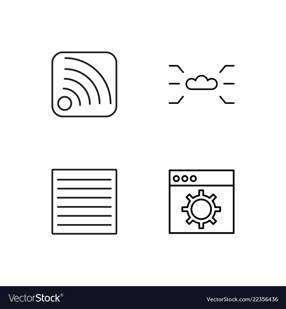 Web simple outlined icons set vector image Web simple outlined icons set