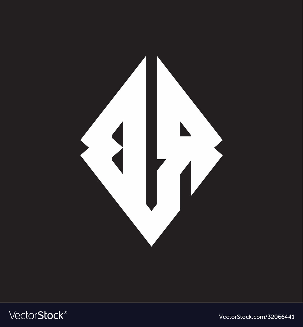 Br logo monogram with sharp square design template Vector Image Br logo monogram with sharp square design template