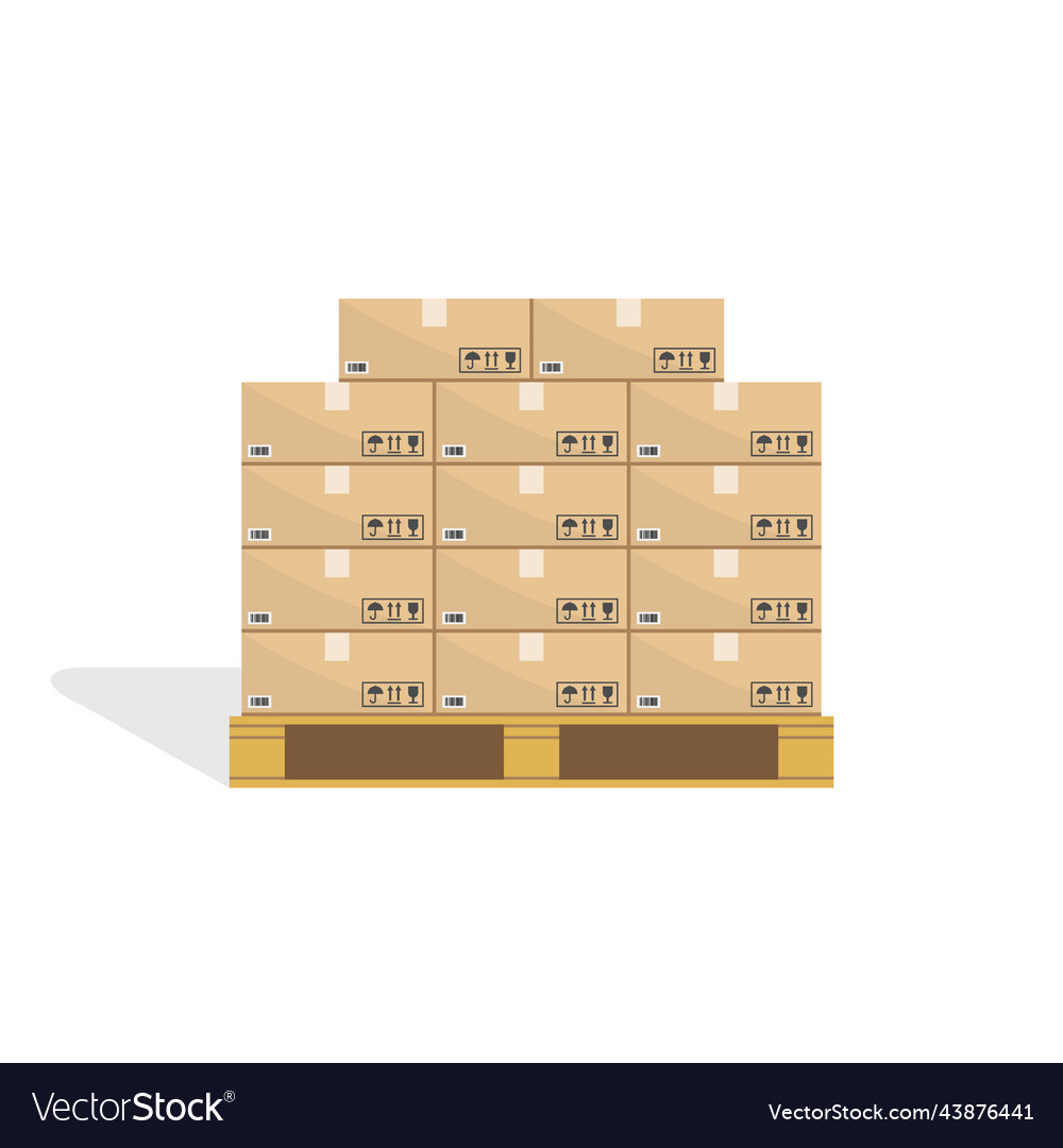 Cardboard boxes on wooden pallets carton parcel