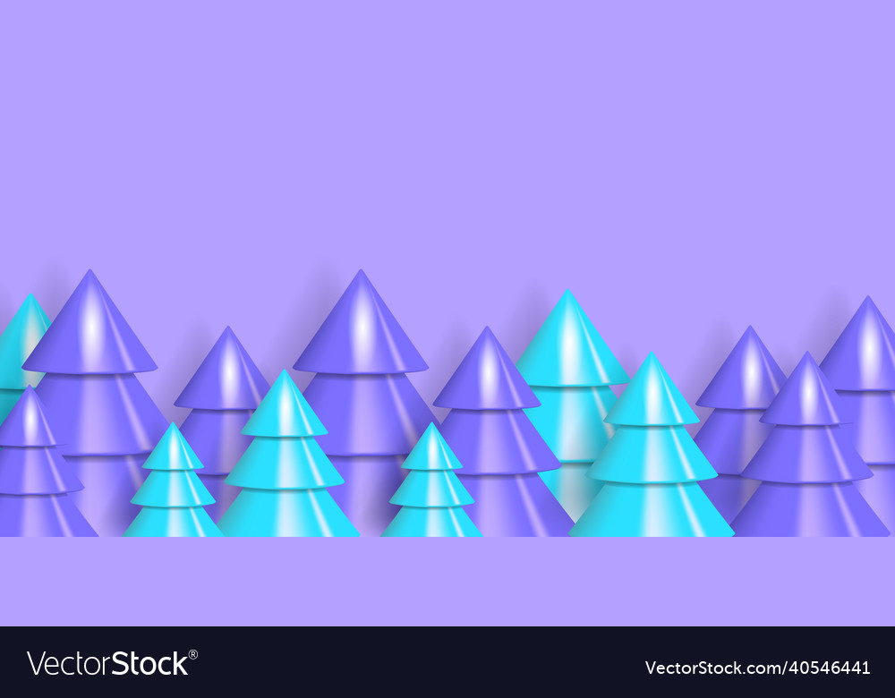 Frozen forest with 3d trees