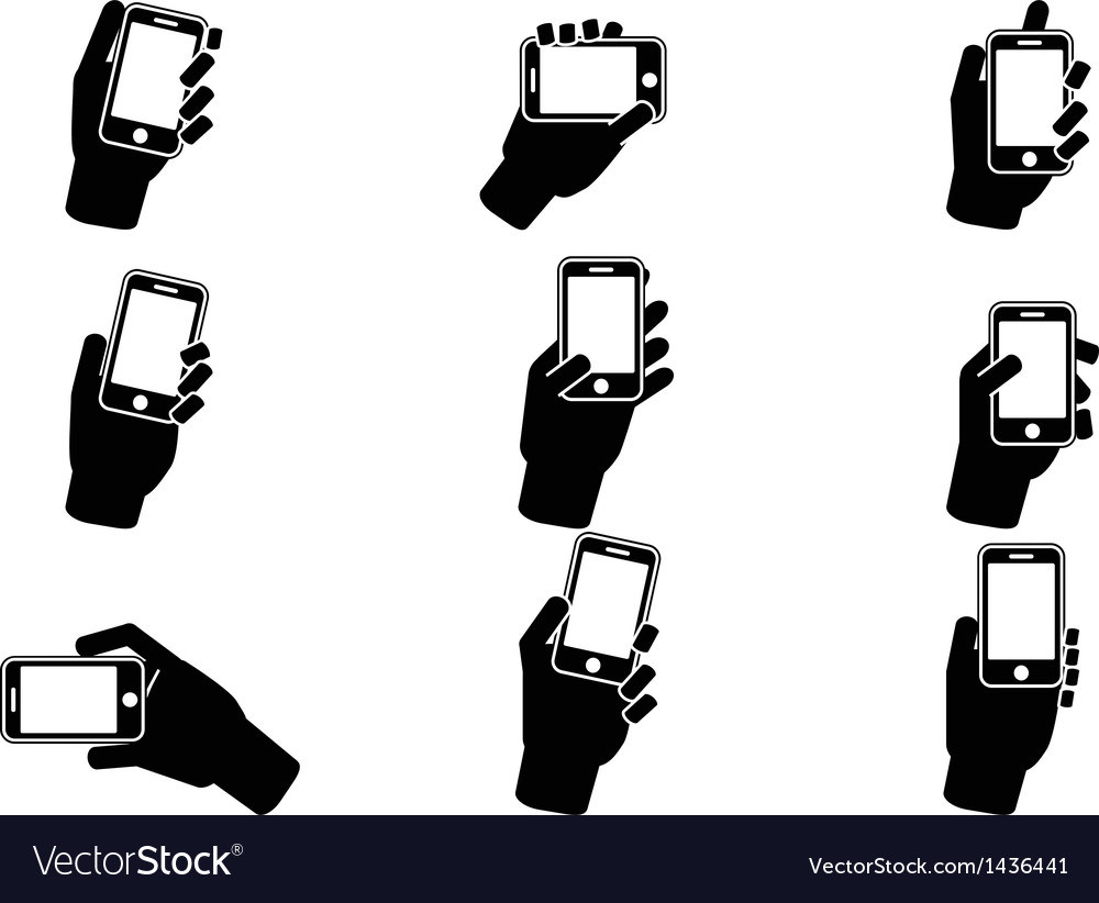 Handhalten von Smartphone-Symbolen