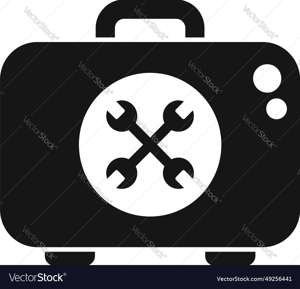 Laptop repair tool box icon simple button