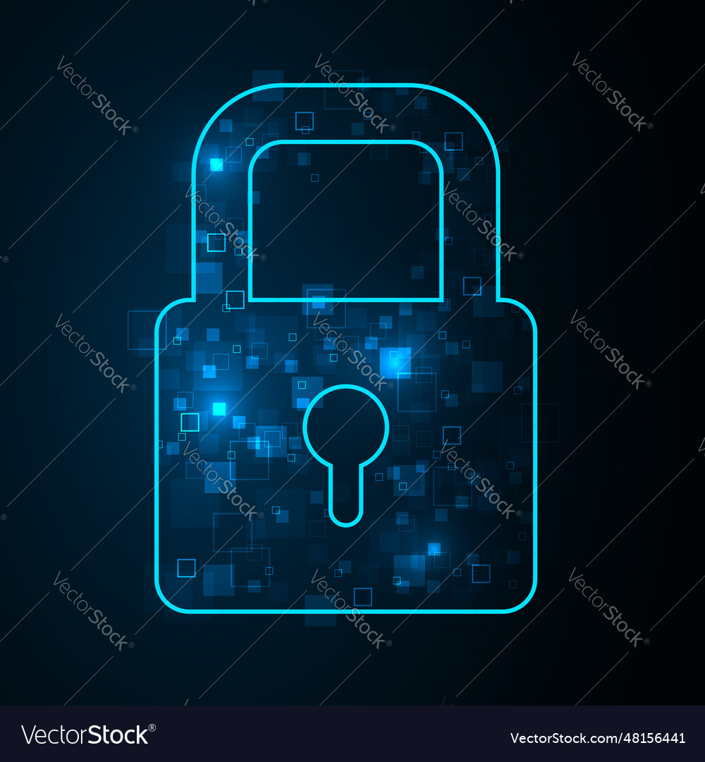 Lock symbol cyber theme data access security