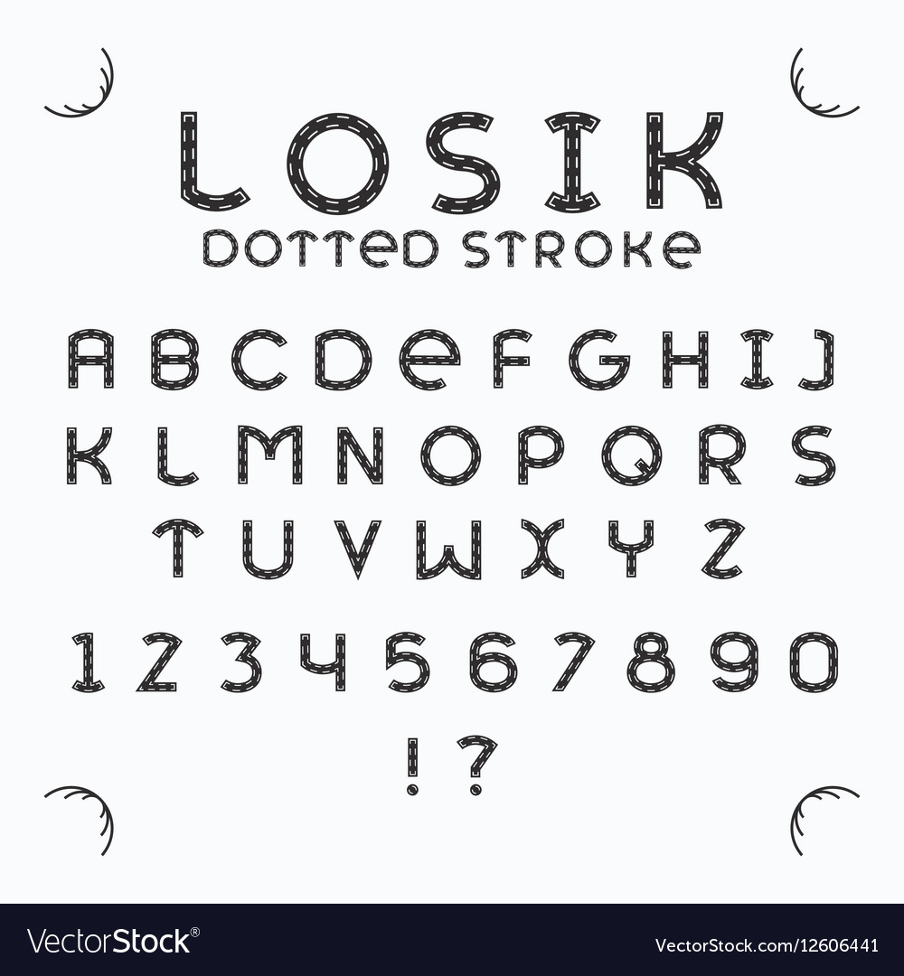 Losik dotted stroke font