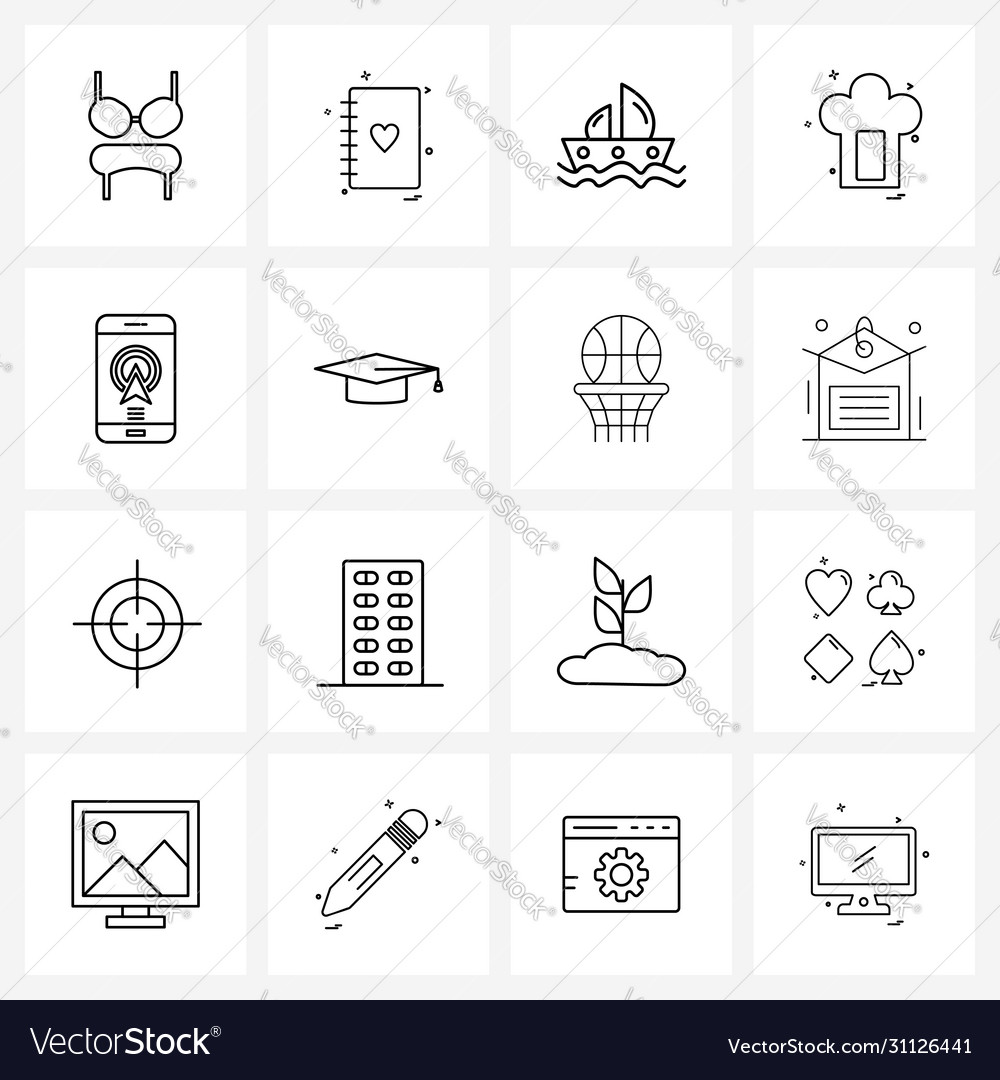 Modern line 16 simple icons arrow map