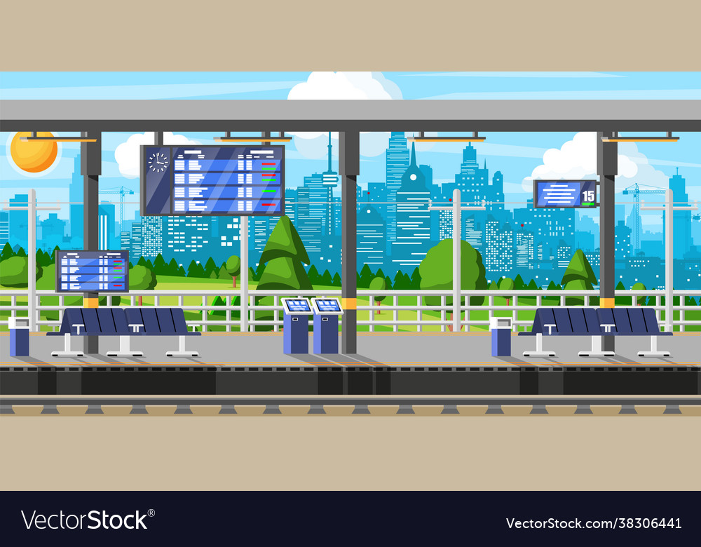 Modern railway station for high speed train vector image Modern railway station for high speed train