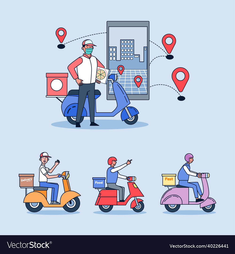 Online delivery ordering service Vector Image Online delivery ordering service