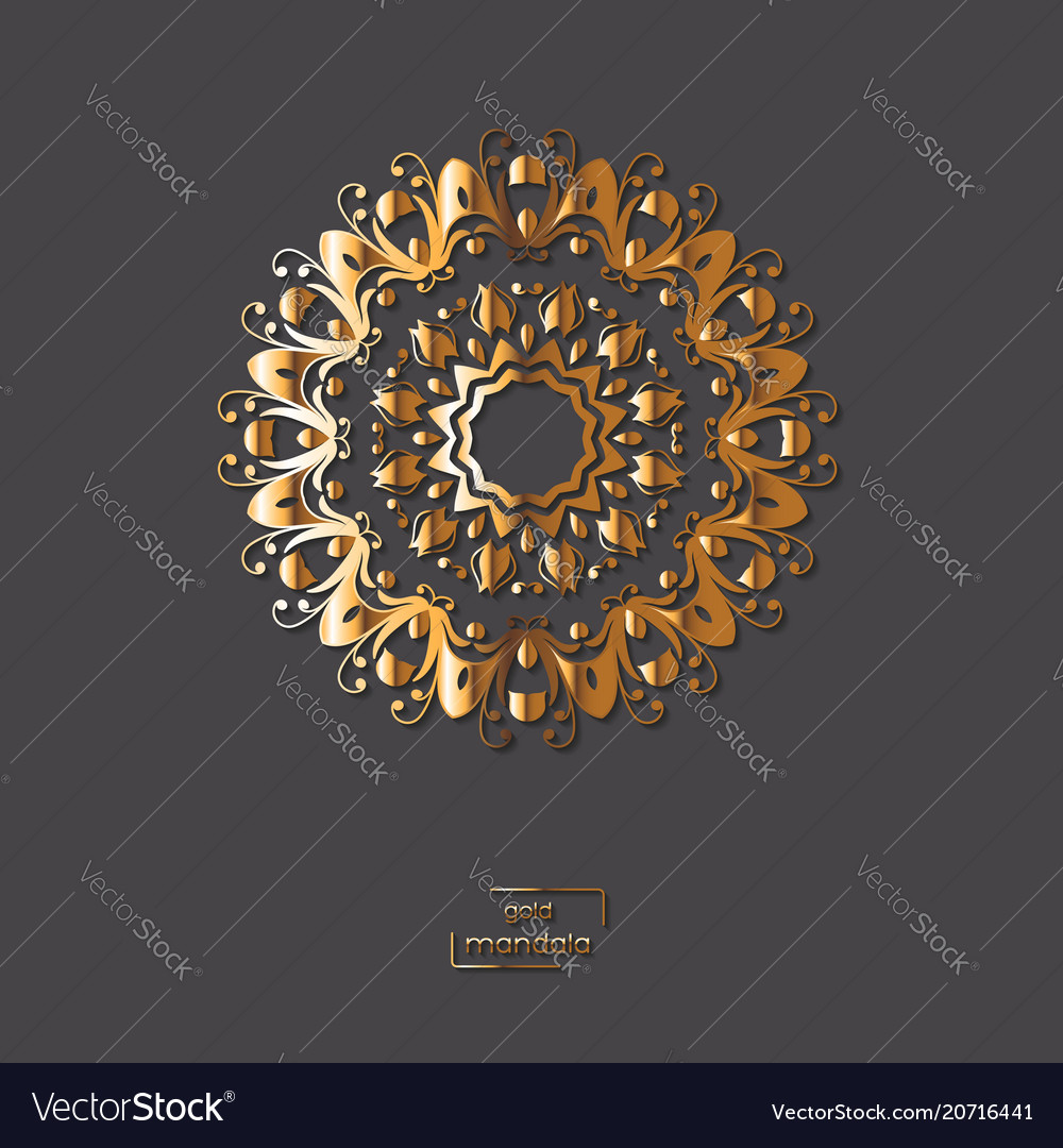 Dekorative goldene Blume Mandala