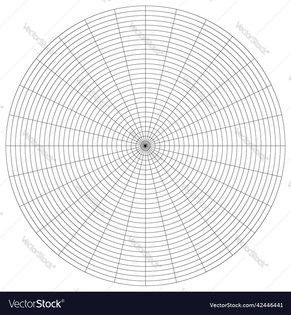 Polar circular grid mesh pie chart graph element Vector Image Polar circular grid mesh pie chart graph element