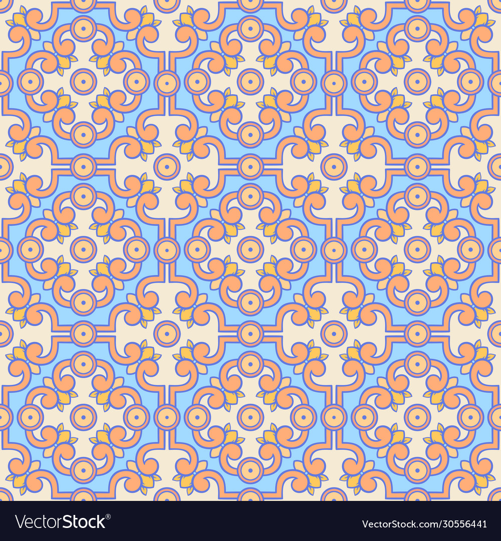 Retro orange and blue pattern