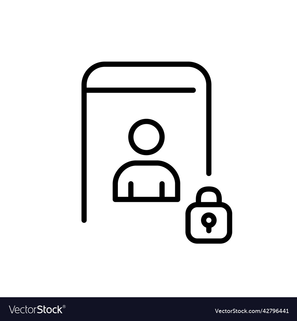 Secure profile smartphone login pixel perfect vector image Secure profile smartphone login pixel perfect