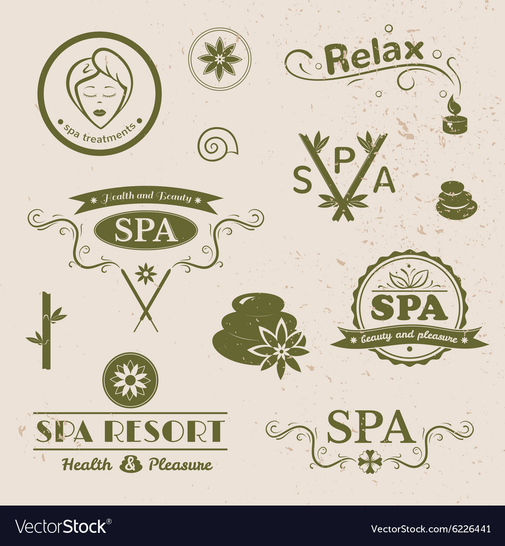 Spa logos typography Royalty Free Vector Image