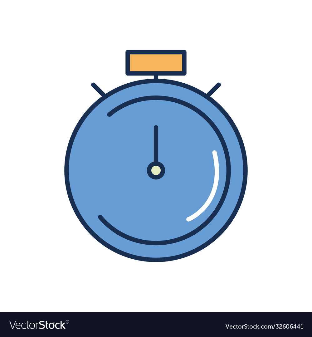 Stopwatch icon image line fill style Vector Image Stopwatch icon image line fill style