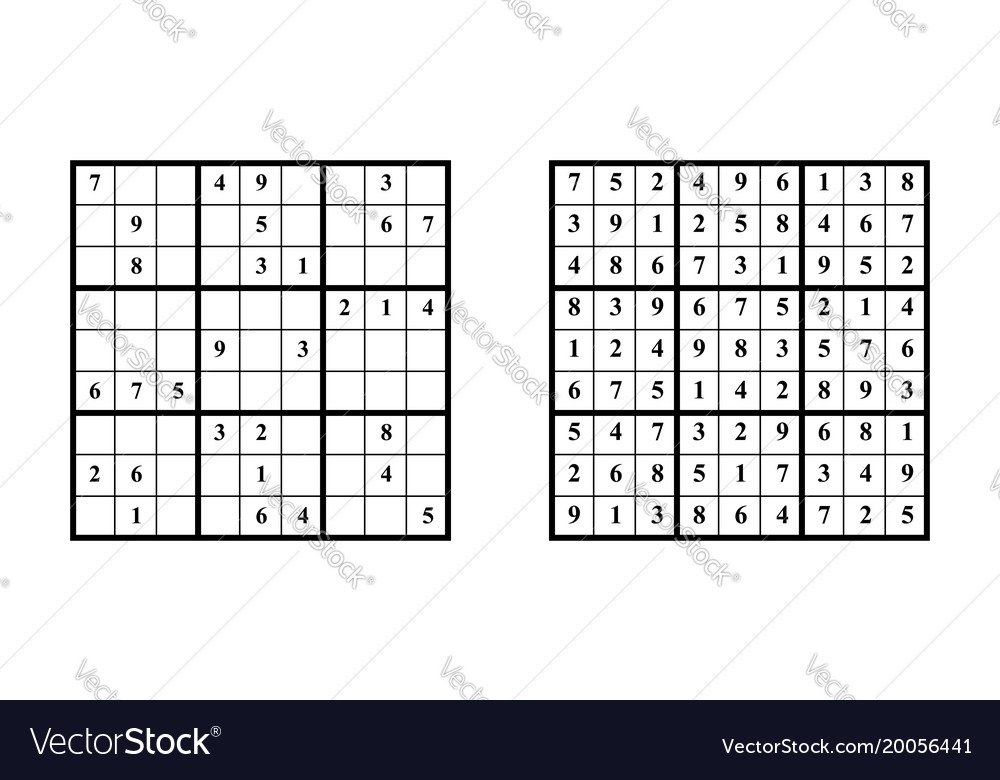 Sudoku game with answer puzzle numbers