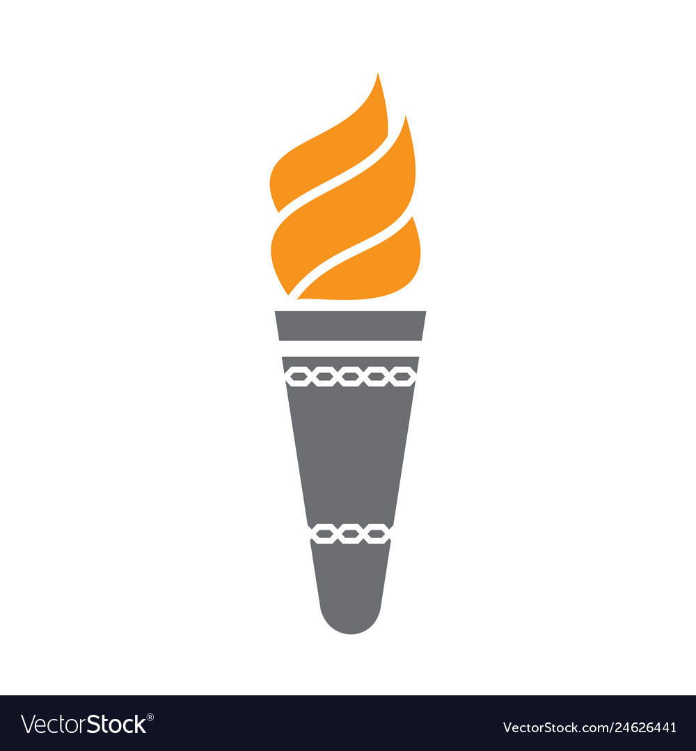 Torch icon on background for graphic and web vector image Torch icon on background for graphic and web