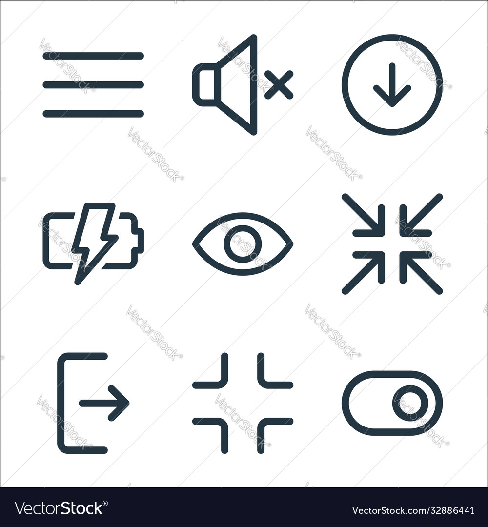User interface line icons linear set quality vector image User interface line icons linear set quality