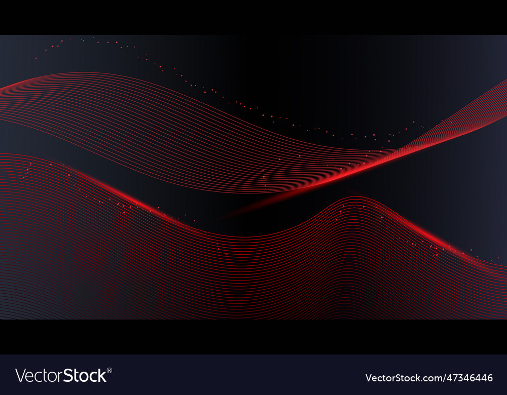 Abstract shiny red wave lines elements Vector Image Abstract shiny red wave lines elements