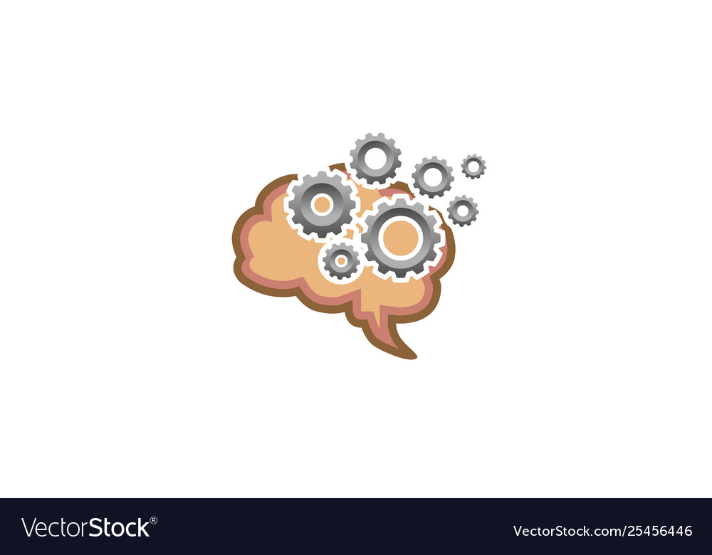 Creative brain gear mind symbol logo design