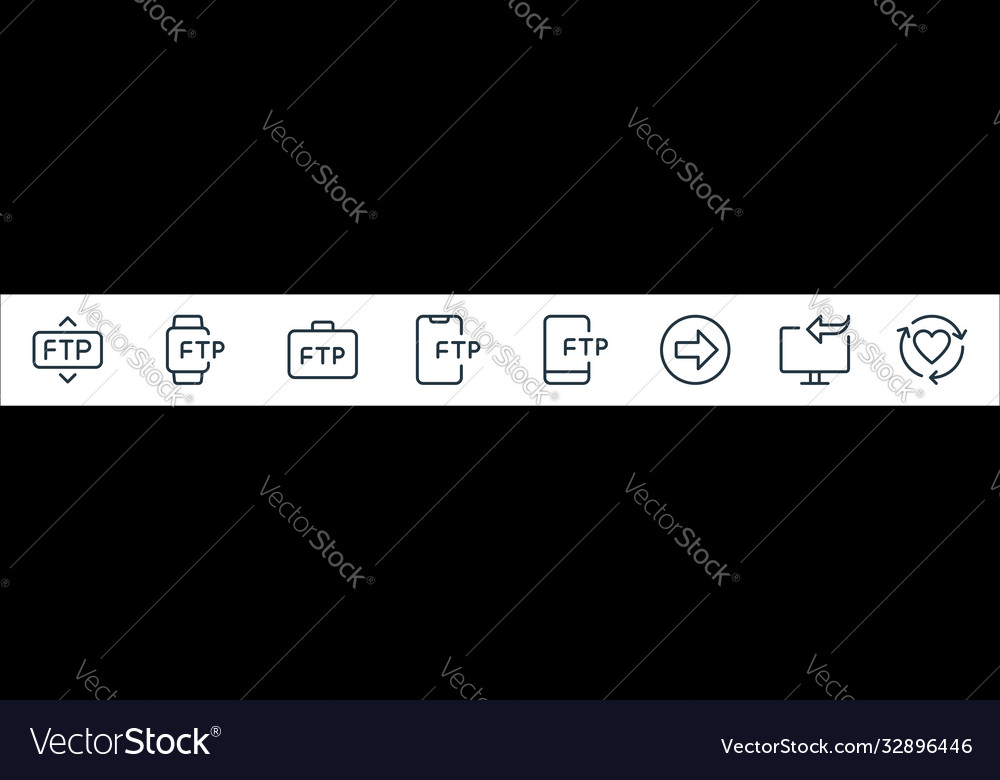Data transfer line icons linear set quality Vector Image Data transfer line icons linear set quality