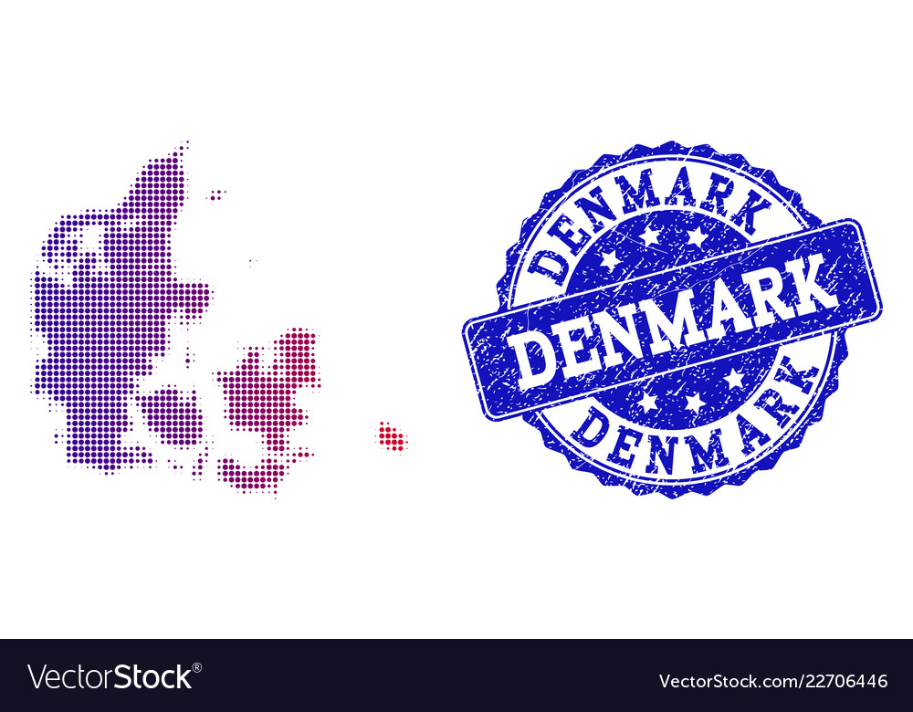 Halftone gradient map of denmark and textured Vector Image Halftone gradient map of denmark and textured