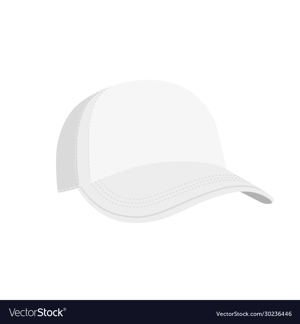 Isolated empty white cap template vector image Isolated empty white cap template
