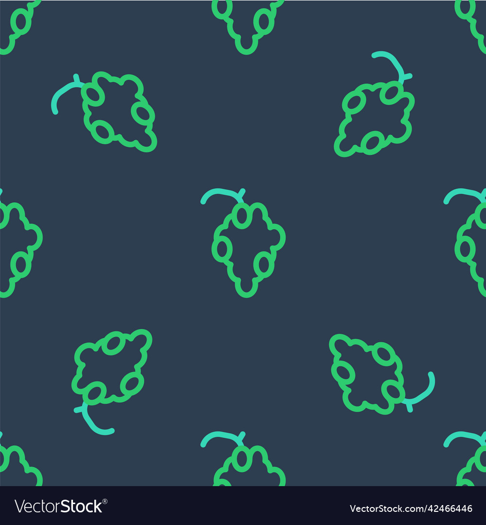 Line grape fruit icon isolated seamless pattern vector image Line grape fruit icon isolated seamless pattern