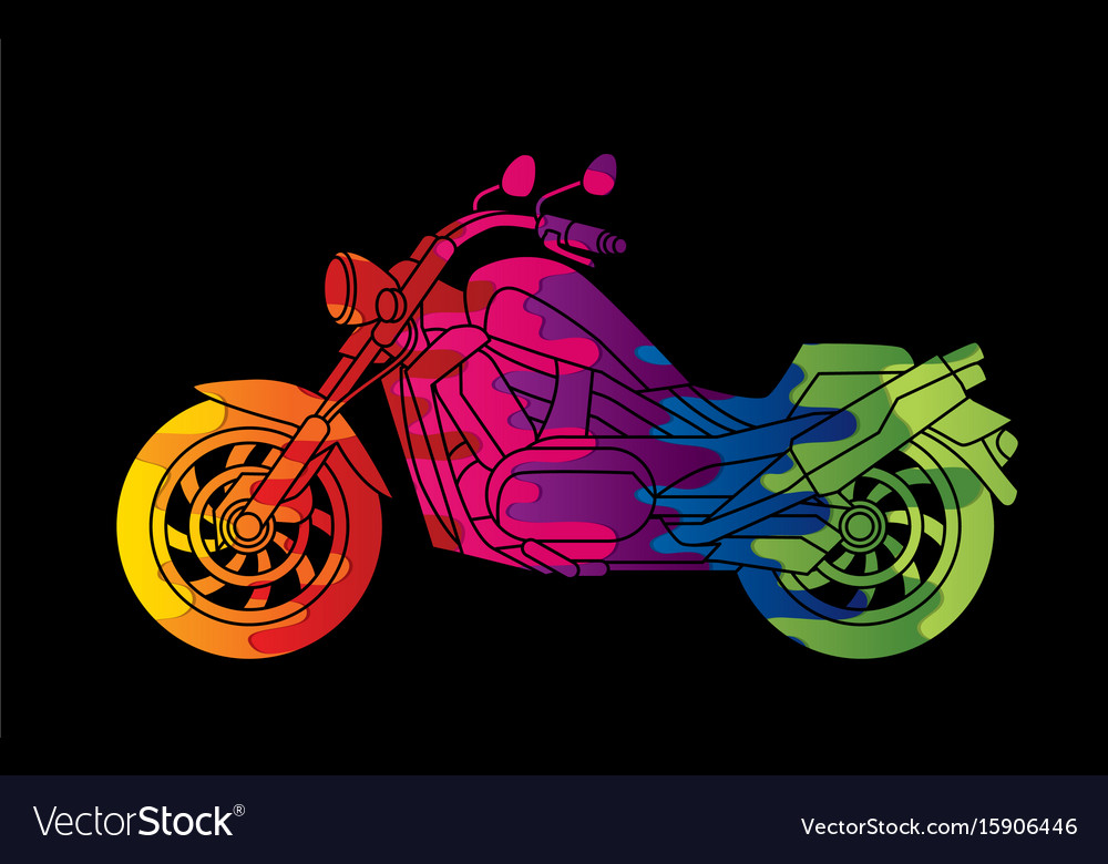 Motorbike side view abstract graphic