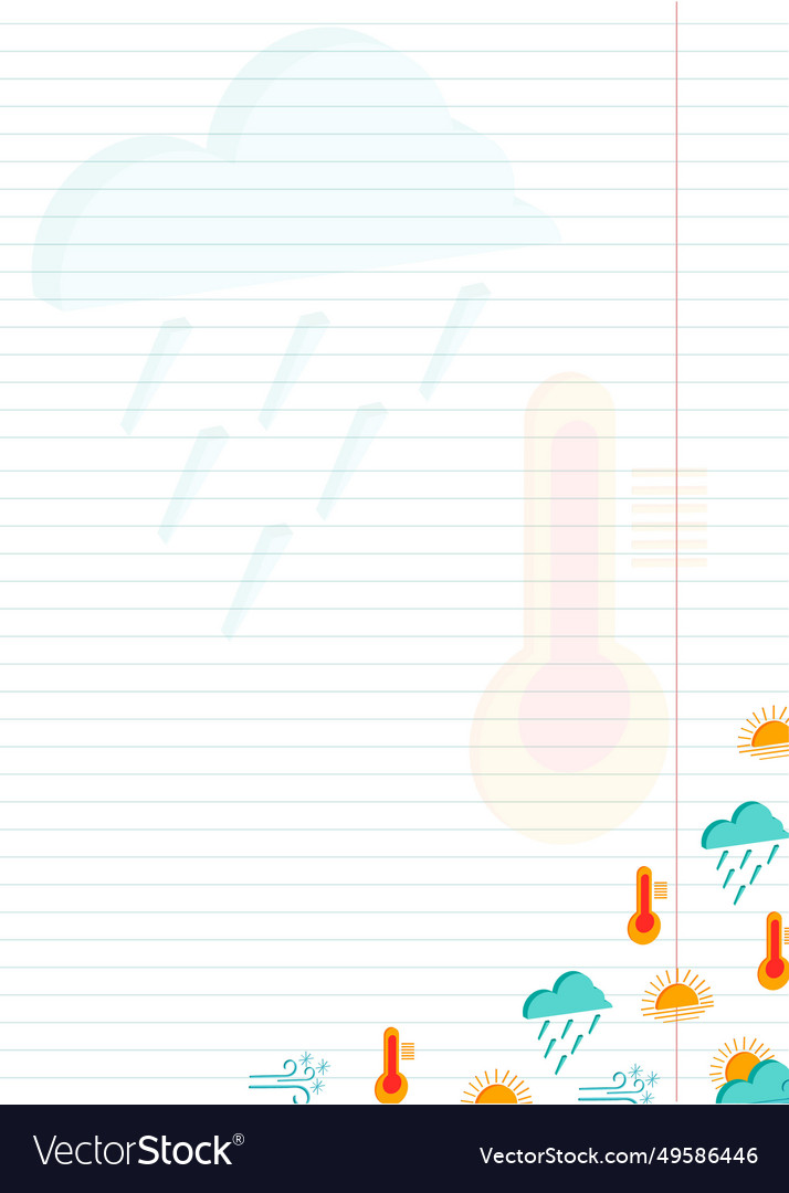 Note sheet with weather icons