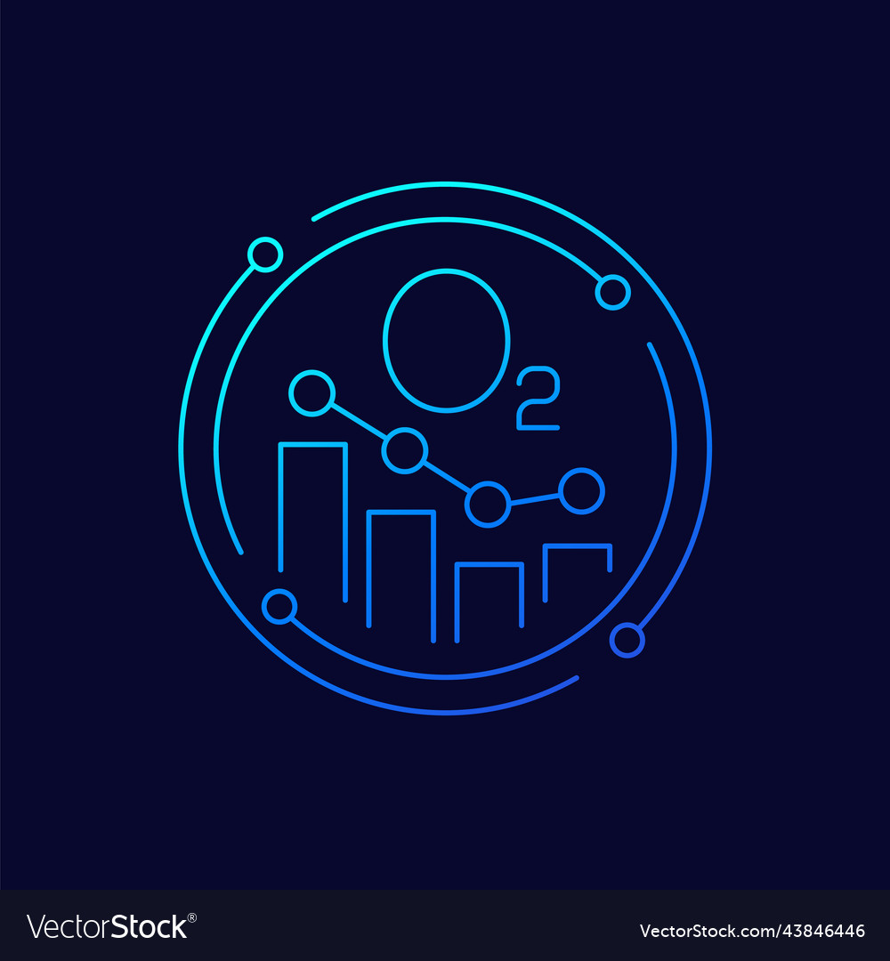 Oxygen level line icon with chart