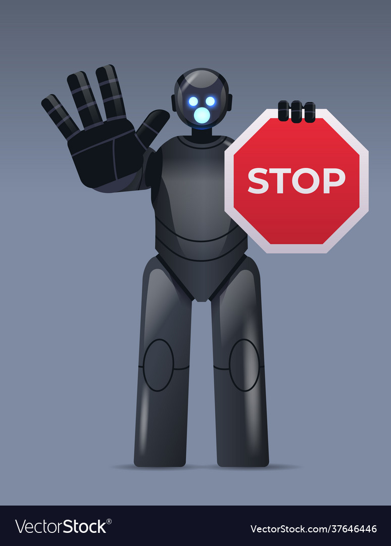 Robot stop. Робот стоп. робот с красной кнопкой. stop robot top. robot sign language ai.