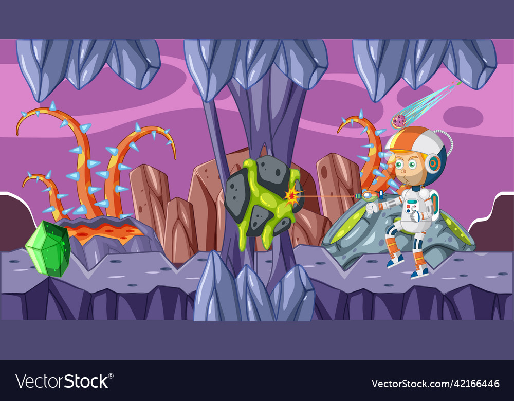 Scene with astronaut in space vector image Scene with astronaut in space