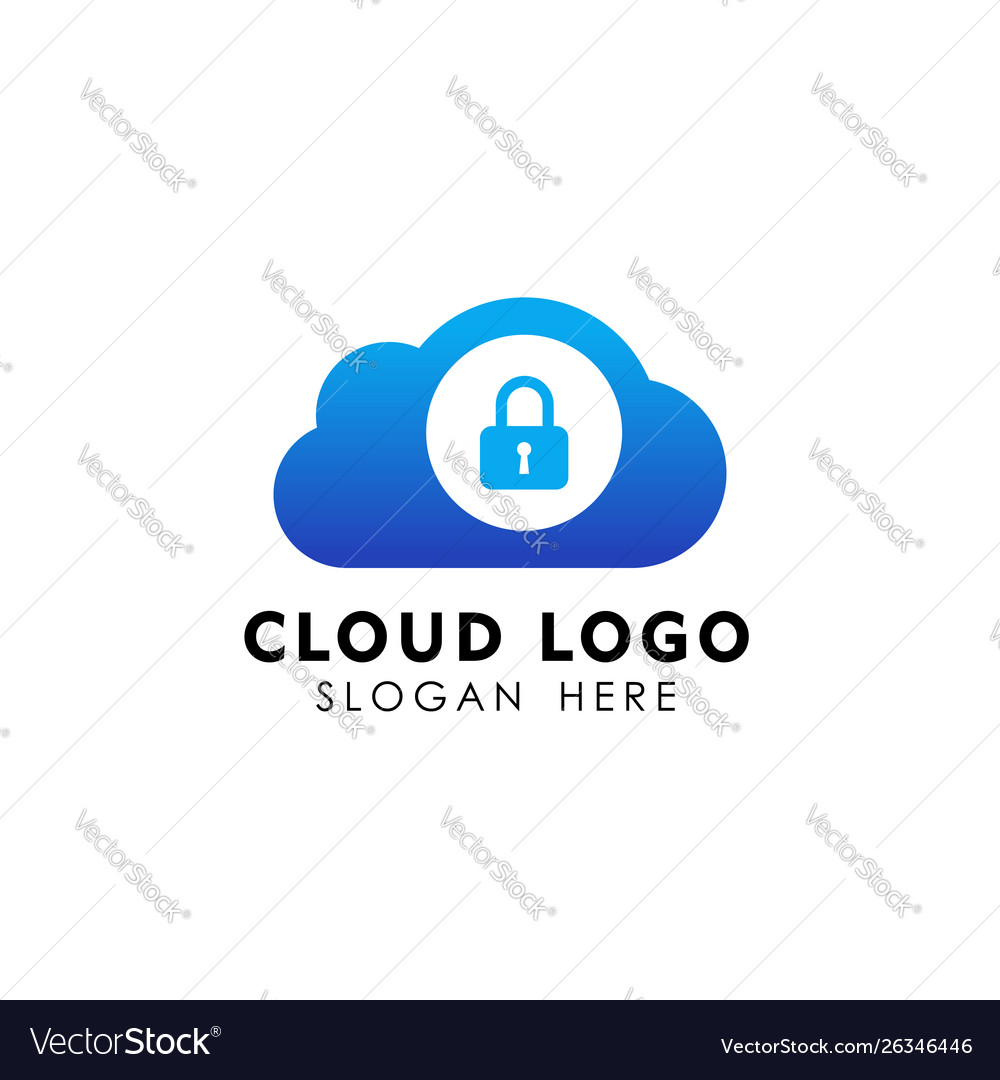 Security cloud tech icon design element vector image Security cloud tech icon design element
