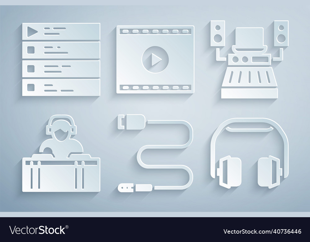 Set audio jack music recording studio dj playing