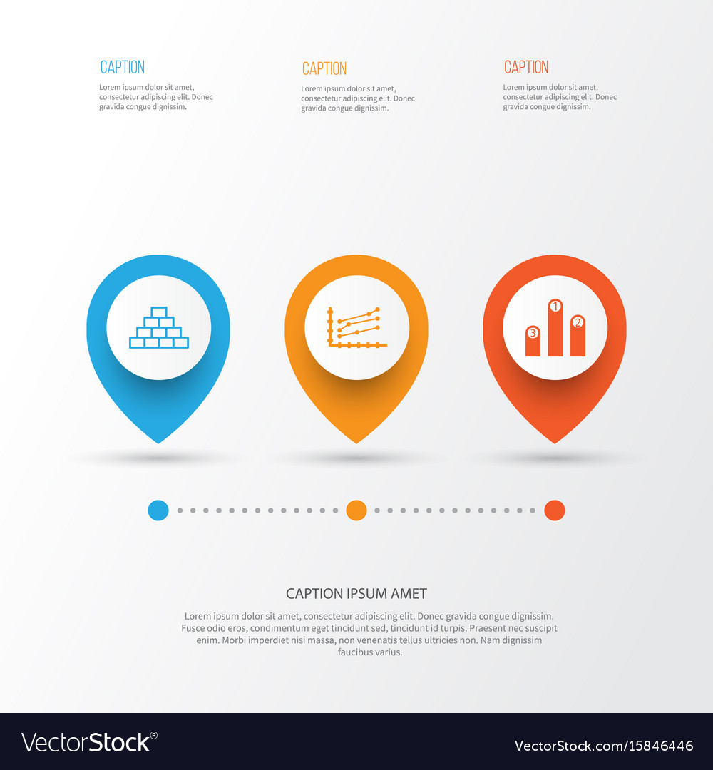 Set of graphs diagrams and statistics icons