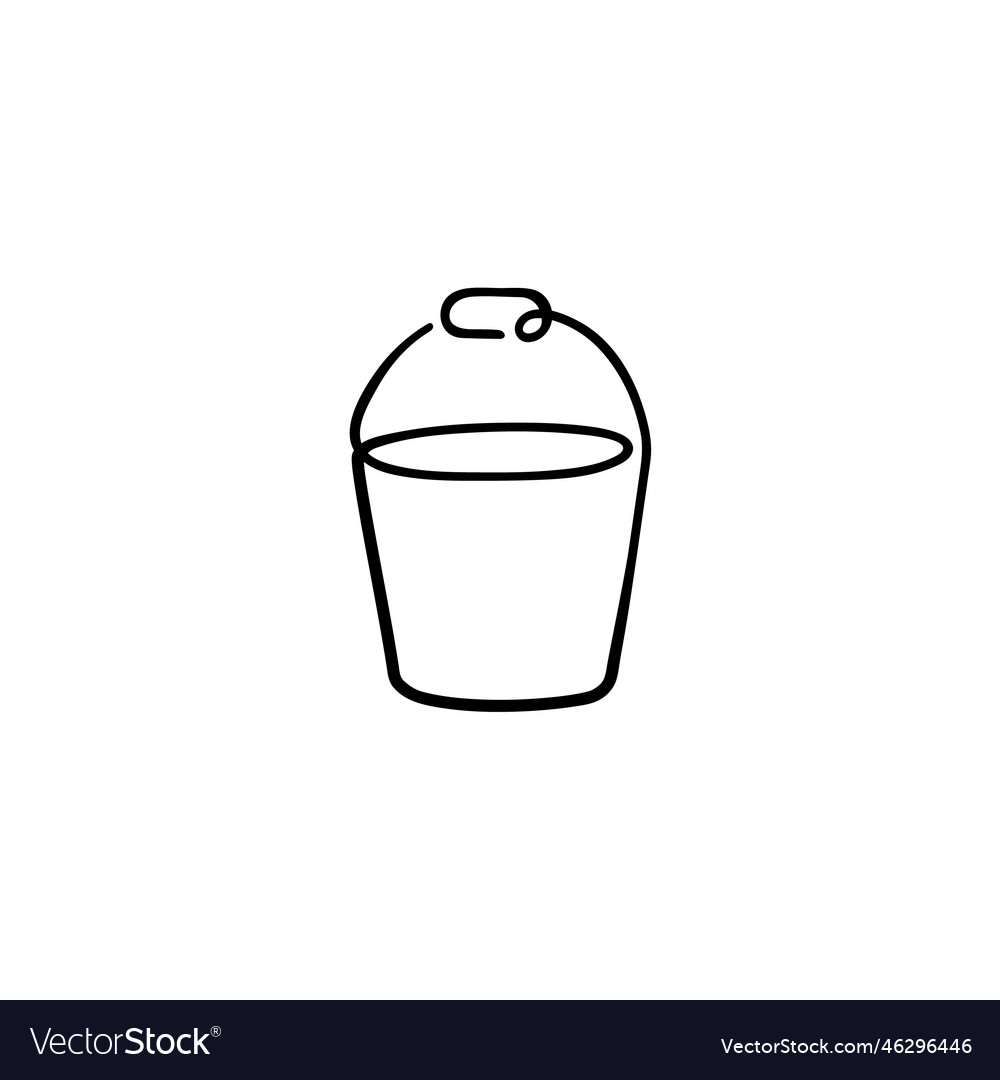 Simple Bucket Line Art Icon