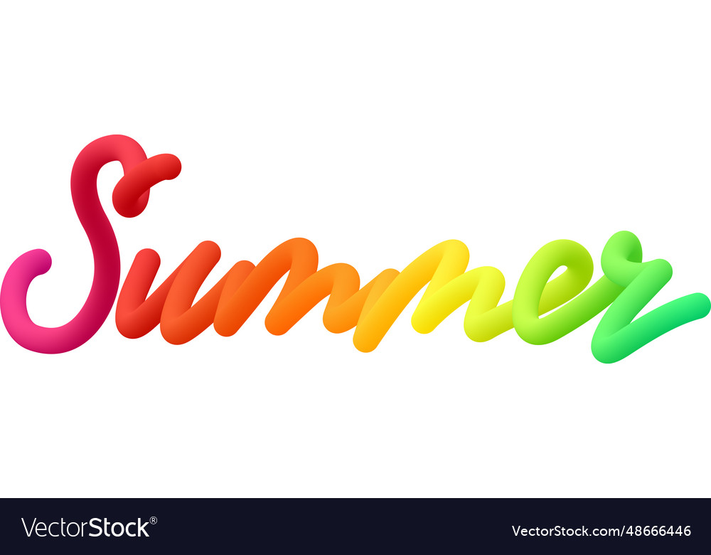 Summer fluid 3d twist text made of blended