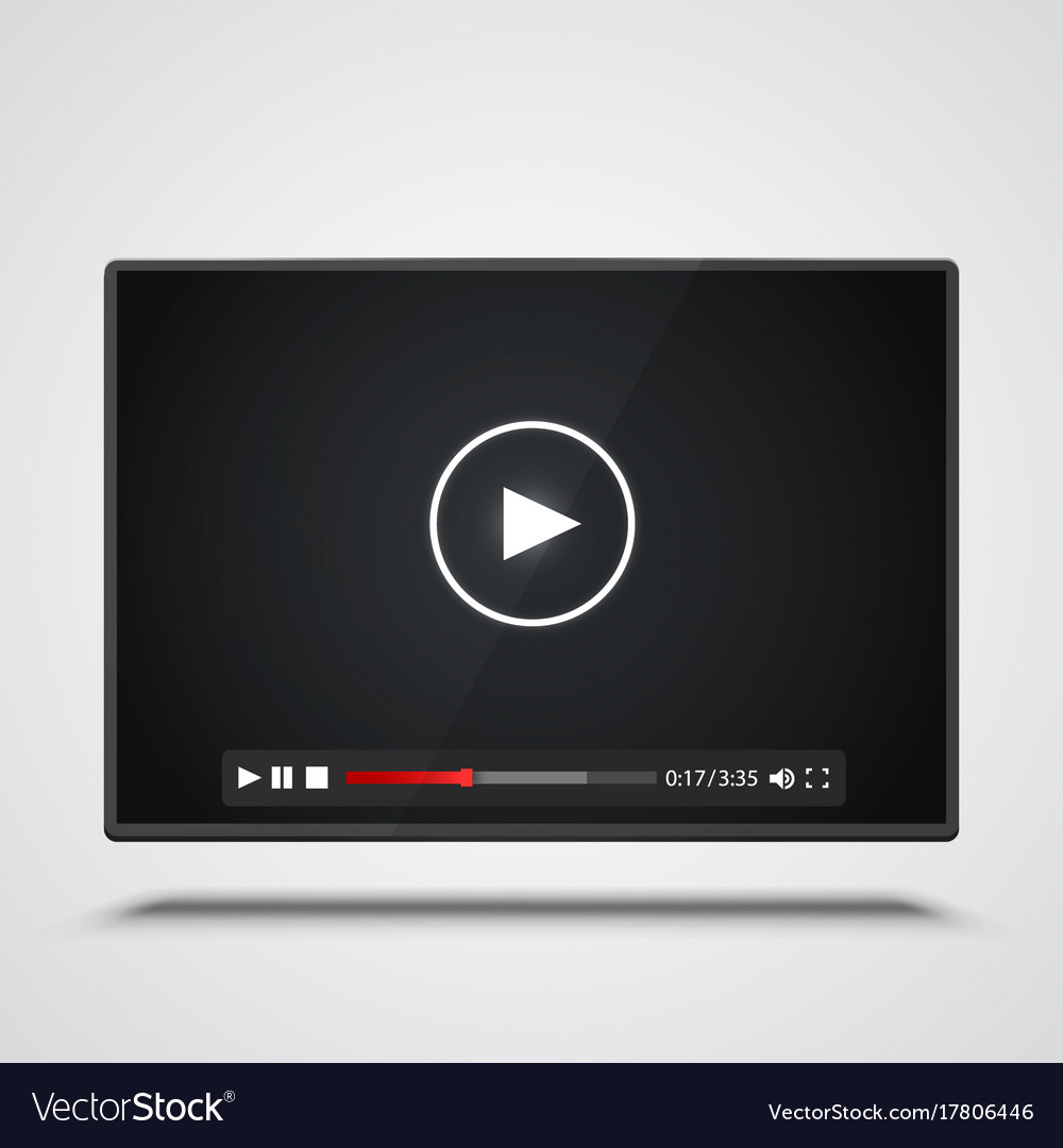 Video Player Interface on White Background