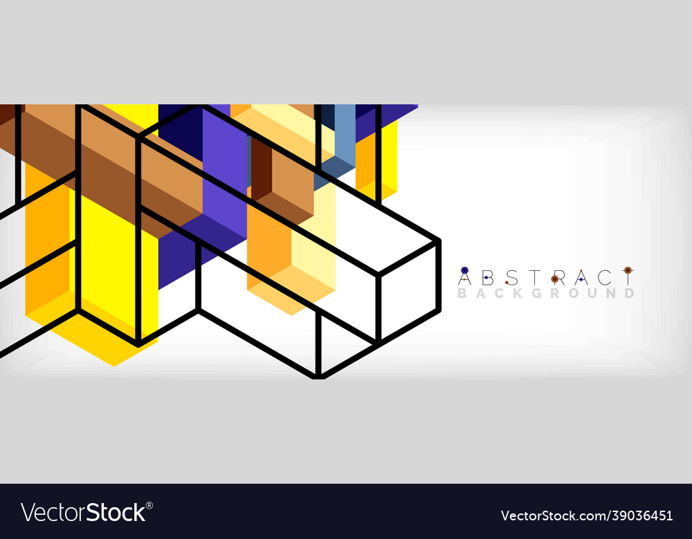 Abstract background 3d cubes cubic elements vector image Abstract background 3d cubes cubic elements