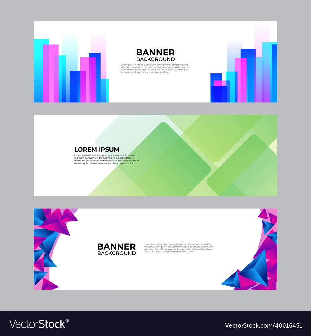 Abstract banner design web template set vector image Abstract banner design web template set