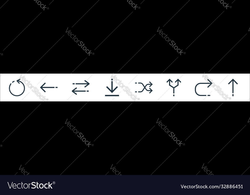 Arrows line icons linear set quality