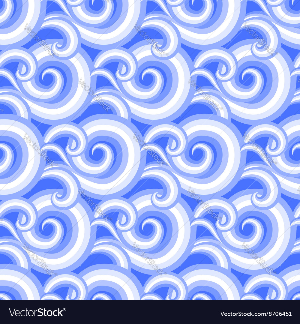 Blue Curl Wave Pattern