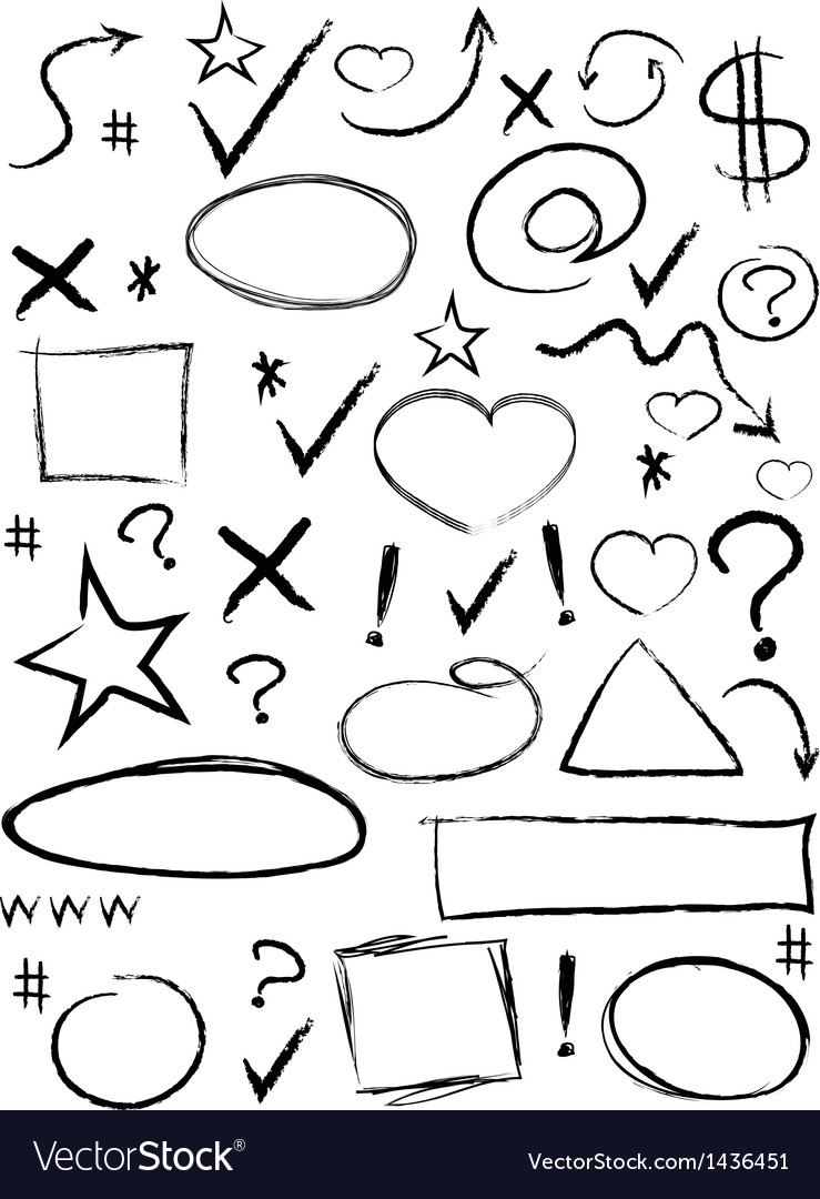 Collection of scribble design element
