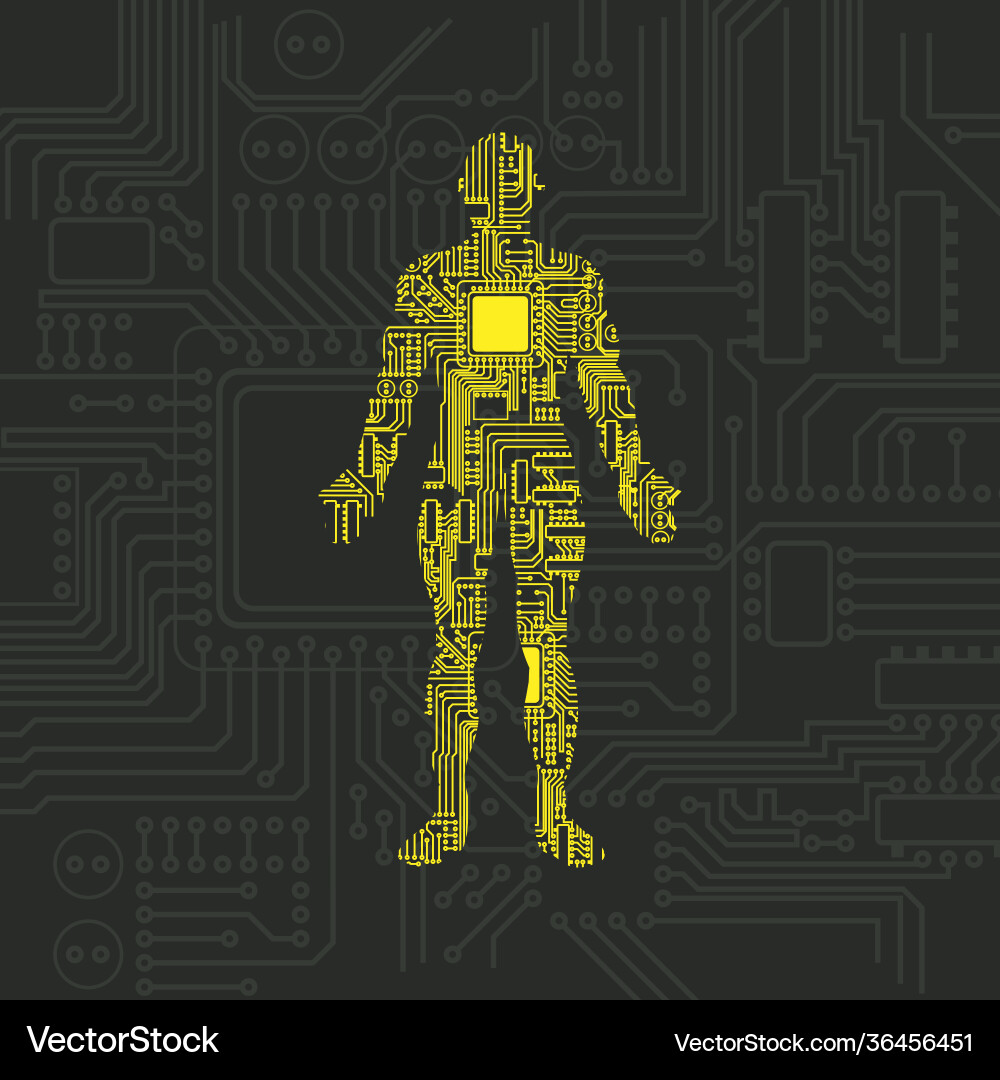 Digital human security pattern Royalty Free Vector Image