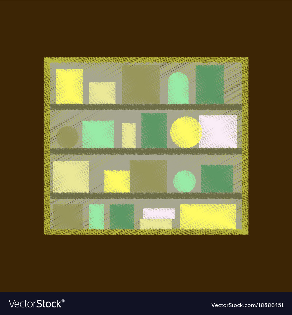 Flat shading style icon bookshelf