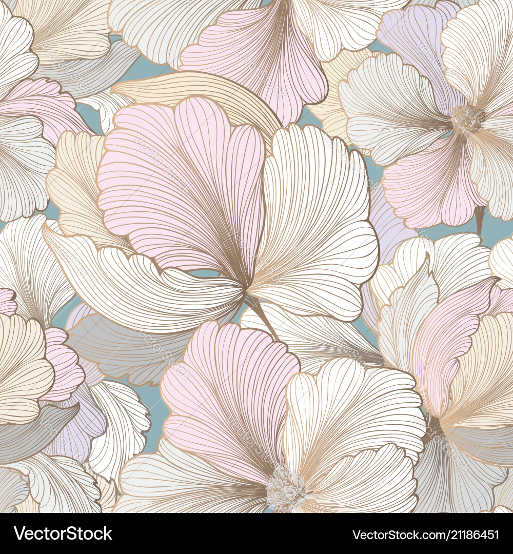 Floral seamless pattern flower background Vector Image