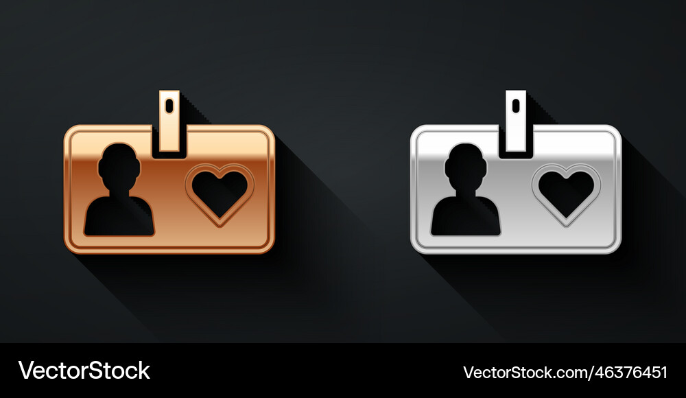 Gold and silver identification card volunteer icon – Royalty-Free ...